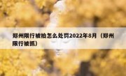 郑州限行被拍怎么处罚2022年8月（郑州限行被抓）