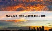 关闭云服务（华为p40怎样关闭云服务）