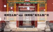 微博怎么推广app（微博推广是怎么推广的）