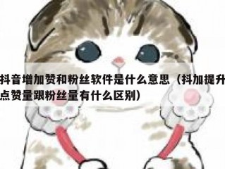抖音增加赞和粉丝软件是什么意思（抖加提升点赞量跟粉丝量有什么区别）