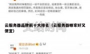 云服务器品牌前十大排名（云服务器哪家好又便宜）