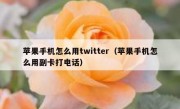 苹果手机怎么用twitter（苹果手机怎么用副卡打电话）
