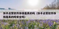 快手点赞软件挣钱是真的吗（快手点赞软件挣钱是真的吗安全吗）