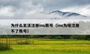 为什么无法注册ins账号（ins为啥注册不了账号）