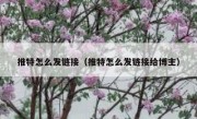 推特怎么发链接（推特怎么发链接给博主）