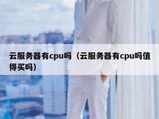 云服务器有cpu吗（云服务器有cpu吗值得买吗）