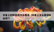 抖音上的粉丝团怎么取消（抖音上怎么取消粉丝团?）