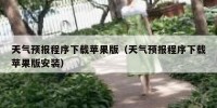 天气预报程序下载苹果版（天气预报程序下载苹果版安装）