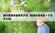 国外租服务器要多少钱（租国外服务器一个月多少钱）