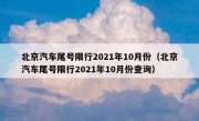 北京汽车尾号限行2021年10月份（北京汽车尾号限行2021年10月份查询）