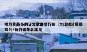 播放量最多的日文歌曲排行榜（全球播放量最高的5首日语歌名字是）