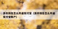 派币钱包怎么开通支付宝（派币钱包怎么开通支付宝账户）