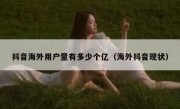 抖音海外用户量有多少个亿（海外抖音现状）