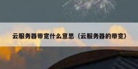云服务器带宽什么意思（云服务器的带宽）