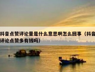 抖音点赞评论量是什么意思啊怎么回事（抖音评论点赞多有钱吗）