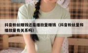 抖音粉丝赚钱还是播放量赚钱（抖音粉丝量和播放量有关系吗）