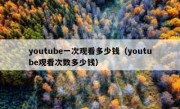 youtube一次观看多少钱（youtube观看次数多少钱）