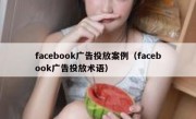 facebook广告投放案例（facebook广告投放术语）