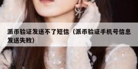 派币验证发送不了短信（派币验证手机号信息发送失败）