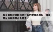 抖音里加粉丝团是做什么的呢是真的吗（抖音里加粉丝团是什么意思）