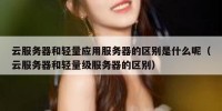 云服务器和轻量应用服务器的区别是什么呢（云服务器和轻量级服务器的区别）