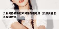 云服务器的数据如何储存在电脑（云服务器怎么存储数据）