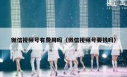微信视频号有费用吗（微信视频号要钱吗）