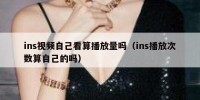 ins视频自己看算播放量吗（ins播放次数算自己的吗）