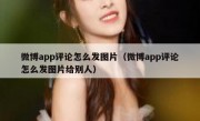 微博app评论怎么发图片（微博app评论怎么发图片给别人）