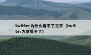 twitter为什么看不了主页（twitter为啥看不了）