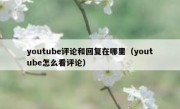 youtube评论和回复在哪里（youtube怎么看评论）