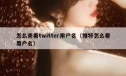 怎么查看twitter用户名（推特怎么看用户名）