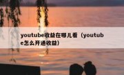 youtube收益在哪儿看（youtube怎么开通收益）
