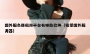 国外服务器租用平台有哪些软件（租赁国外服务器）