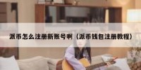 派币怎么注册新账号啊（派币钱包注册教程）