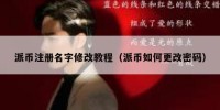 派币注册名字修改教程（派币如何更改密码）