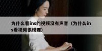 为什么看ins的视频没有声音（为什么ins看视频很模糊）