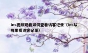 ins视频观看如何查看访客记录（ins从哪里看访客记录）