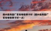 国内服务器厂家有哪些牌子好（国内服务器厂家有哪些牌子好一点）