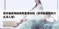 派币骗局揭秘视频是真的吗（派币是骗局为什么没人管）