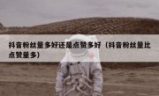 抖音粉丝量多好还是点赞多好（抖音粉丝量比点赞量多）