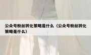 公众号粉丝转化策略是什么（公众号粉丝转化策略是什么）