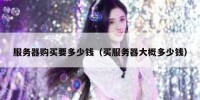 服务器购买要多少钱（买服务器大概多少钱）