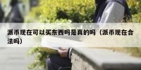 派币现在可以买东西吗是真的吗（派币现在合法吗）