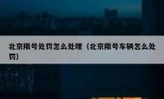 北京限号处罚怎么处理（北京限号车辆怎么处罚）