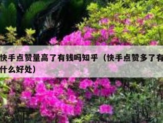 快手点赞量高了有钱吗知乎（快手点赞多了有什么好处）