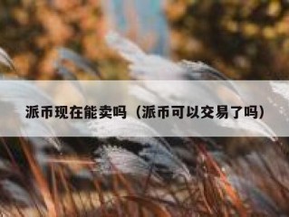 派币现在能卖吗（派币可以交易了吗）
