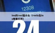 ins的reel是什么（reels在ins哪里打开）