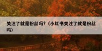 关注了就是粉丝吗?（小红书关注了就是粉丝吗）