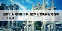 虚拟云服务器能干嘛（虚拟云主机和服务器有什么区别）